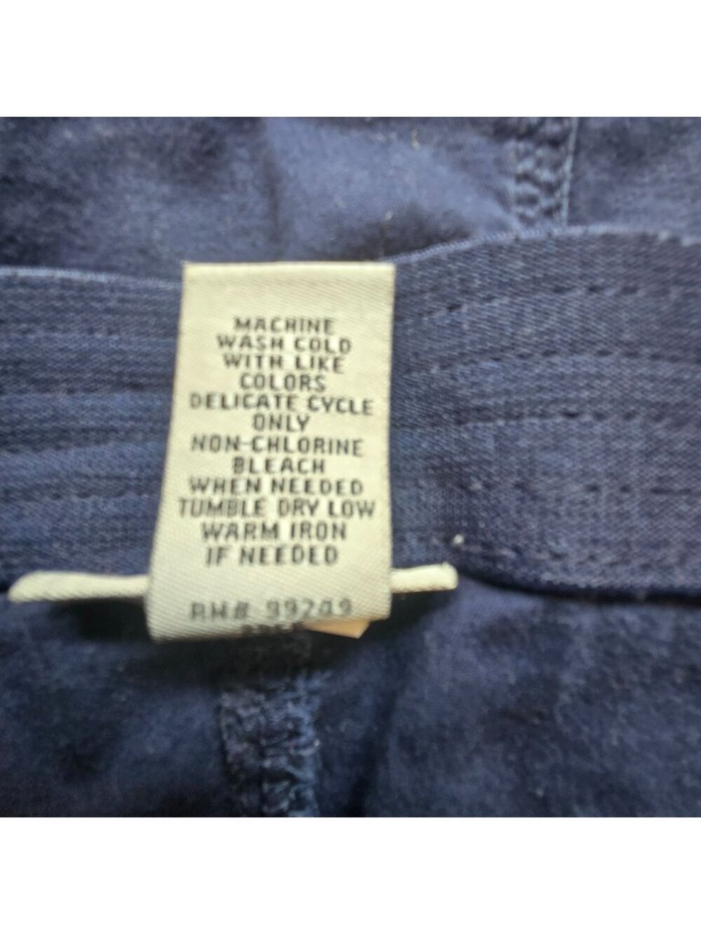 Catherines Womens Plus Size 5X Stretch Cotton Capri Pants Drawstring Navy Blue - Picture 16 of 16
